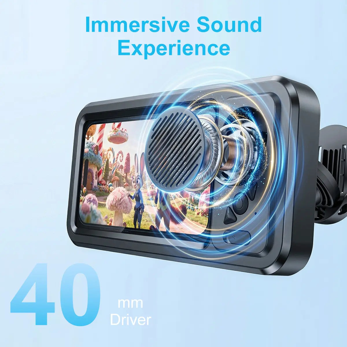 Waterproof Bluetooth Speaker with 360-Degree Rotating Touch Screen for Bathroom, Kitchen, Pool, and Shower Use
