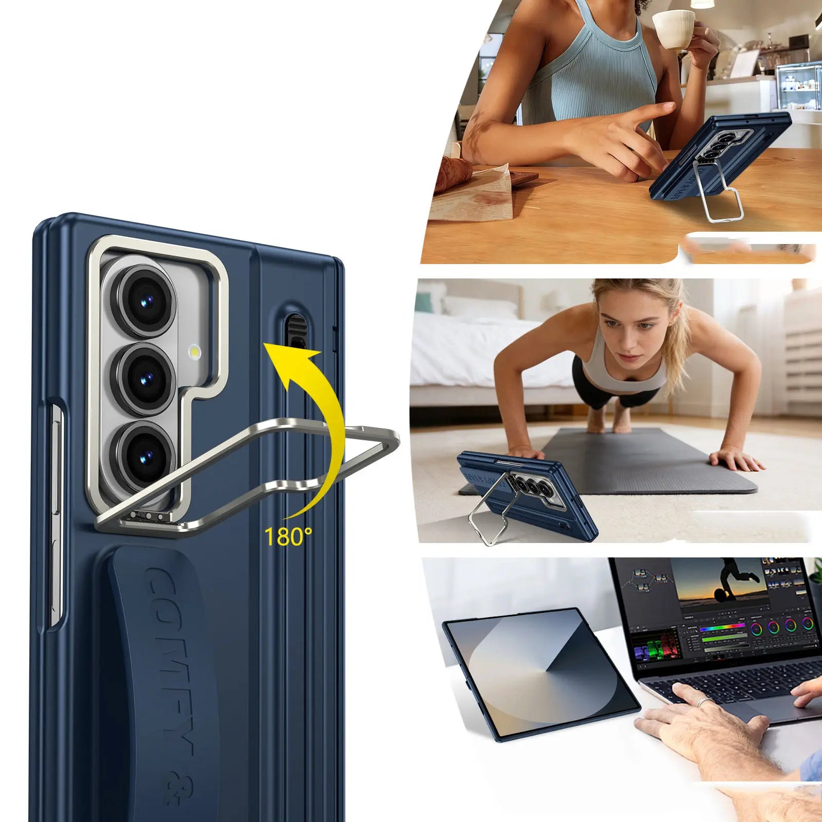 Premium Foldable Phone Case with Integrated Stand and Pen Holder