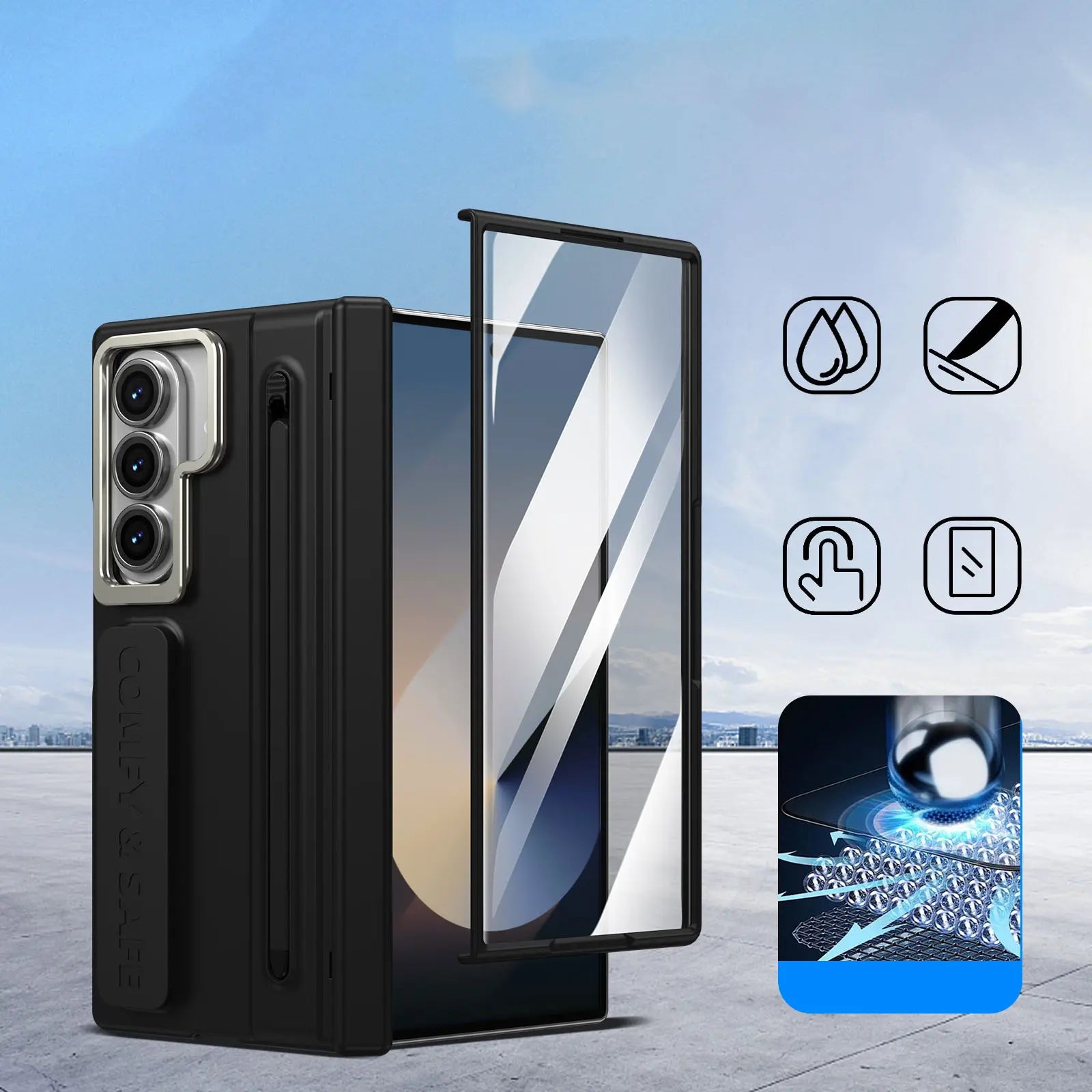 Premium Foldable Phone Case with Integrated Stand and Pen Holder