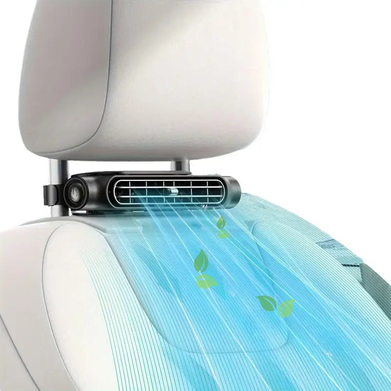 Car Seat Velcro Fan with 3 Speed Settings, 3000mAh Rechargeable Battery, USB Charging - Perfect for Vehicles, Golf Carts, and RV Travel