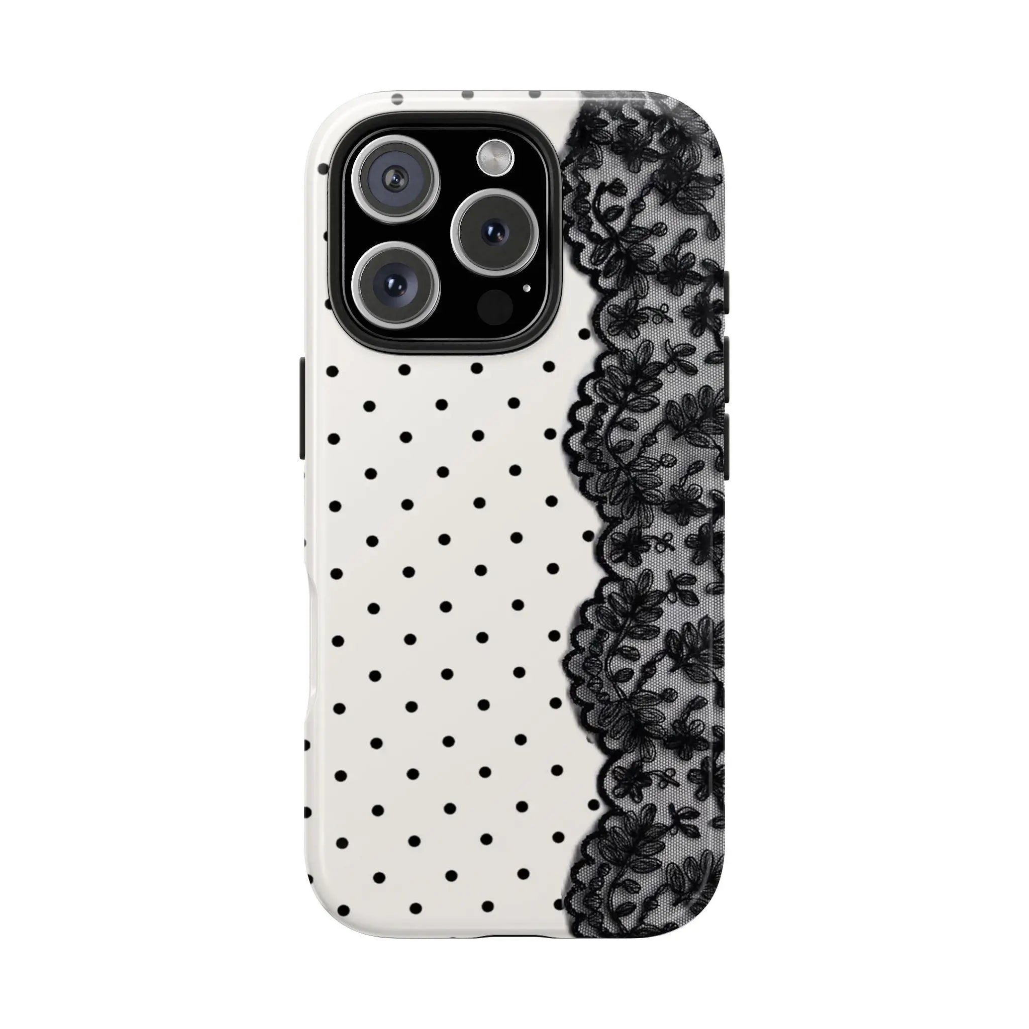 Elegant Black Lace Vintage Pattern Phone Case for iPhone 17 Pro Max, 16, 15, 14, 13, 12, 11 Pro Max Plus and Samsung Galaxy S24, S23, S22, S21, S20 β Stylish Dual Layer Design, Perfect Gift for Any Smartphone User