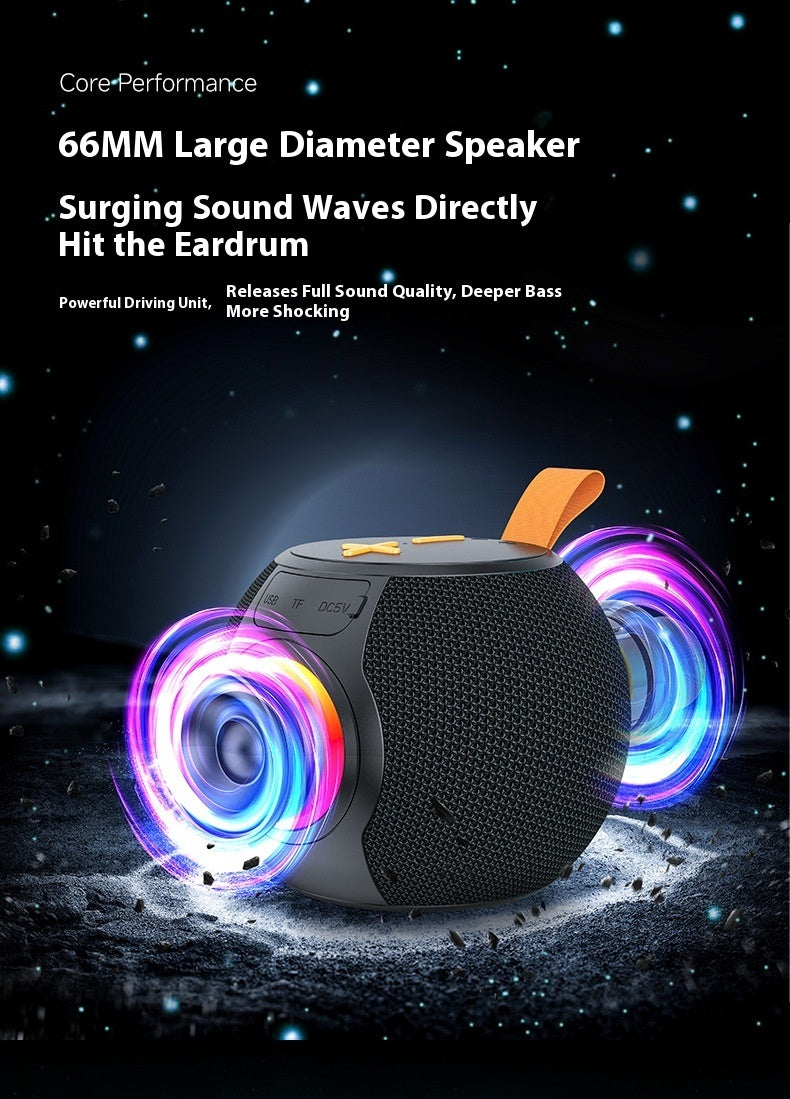 Bluetooth Speaker Portable RGB Lamp featuring a large diameter speaker with vibrant lighting and deep bass.