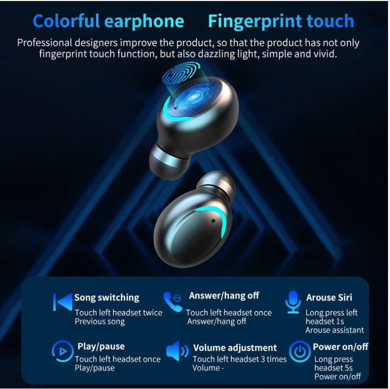 Bluetooth Earphone – Smart Touch Control with Stunning Colorful Lights