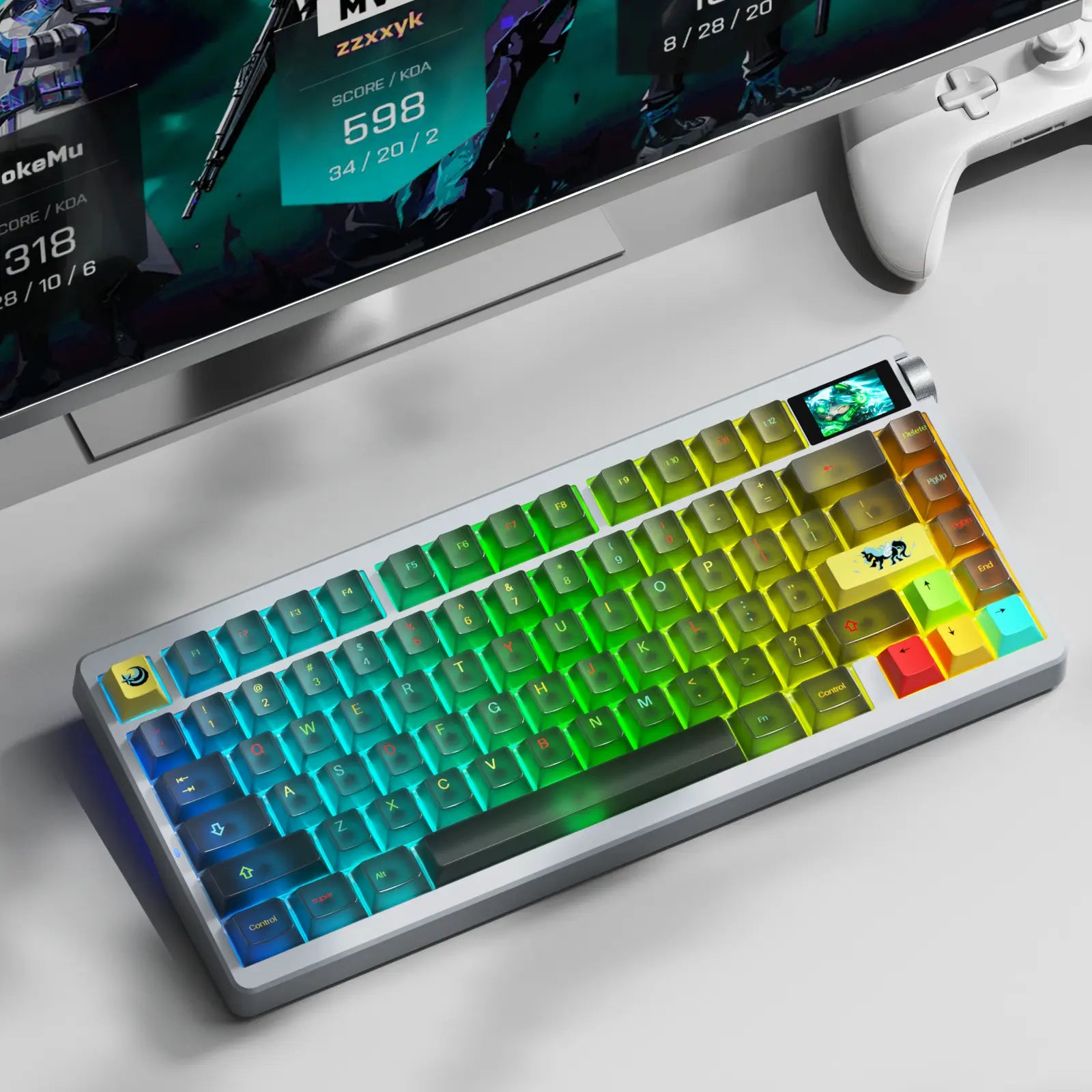 Aula Nova75 Wireless Mechanical Custom Keyboard with TFT Screen, Tri-Mode Hot-Swappable 75% Gasket Mounted RGB, 8000mAh Battery for Mac, Windows, iOS, Android, and Esports Gaming