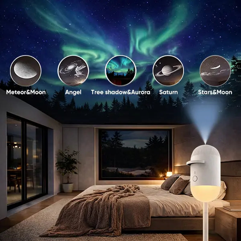 Galaxy Projector LED Light: Compact Starry Night Projector for Bedrooms and Playrooms, Perfect for Home Theaters and Gift Giving