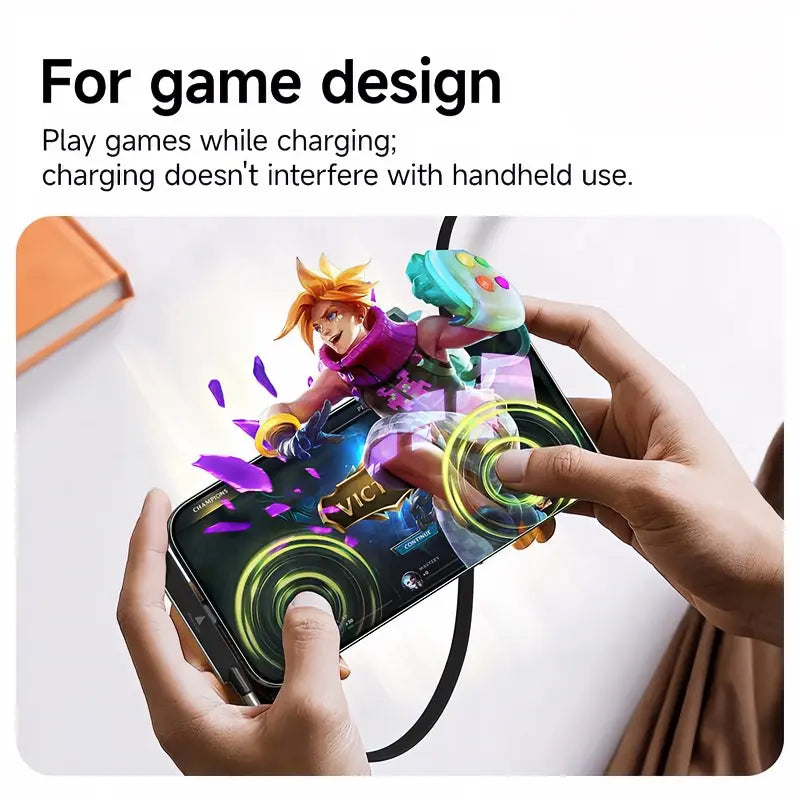 240W Dual-Function Detachable Type-C Charging Cable with Rotating Stand, Zinc Alloy and Silicone Construction, Compatible with Apple and Samsung Smartphones, Ideal for Gaming and Automotive Applications
