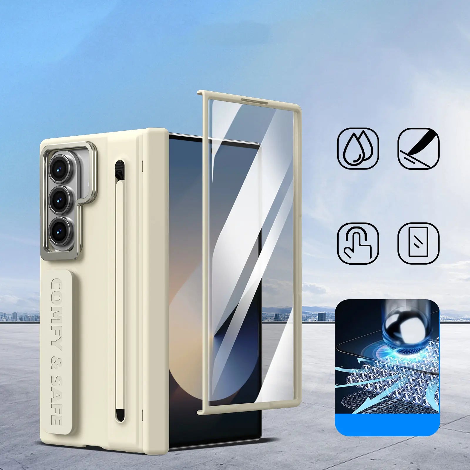 Premium Foldable Phone Case with Integrated Stand and Pen Holder