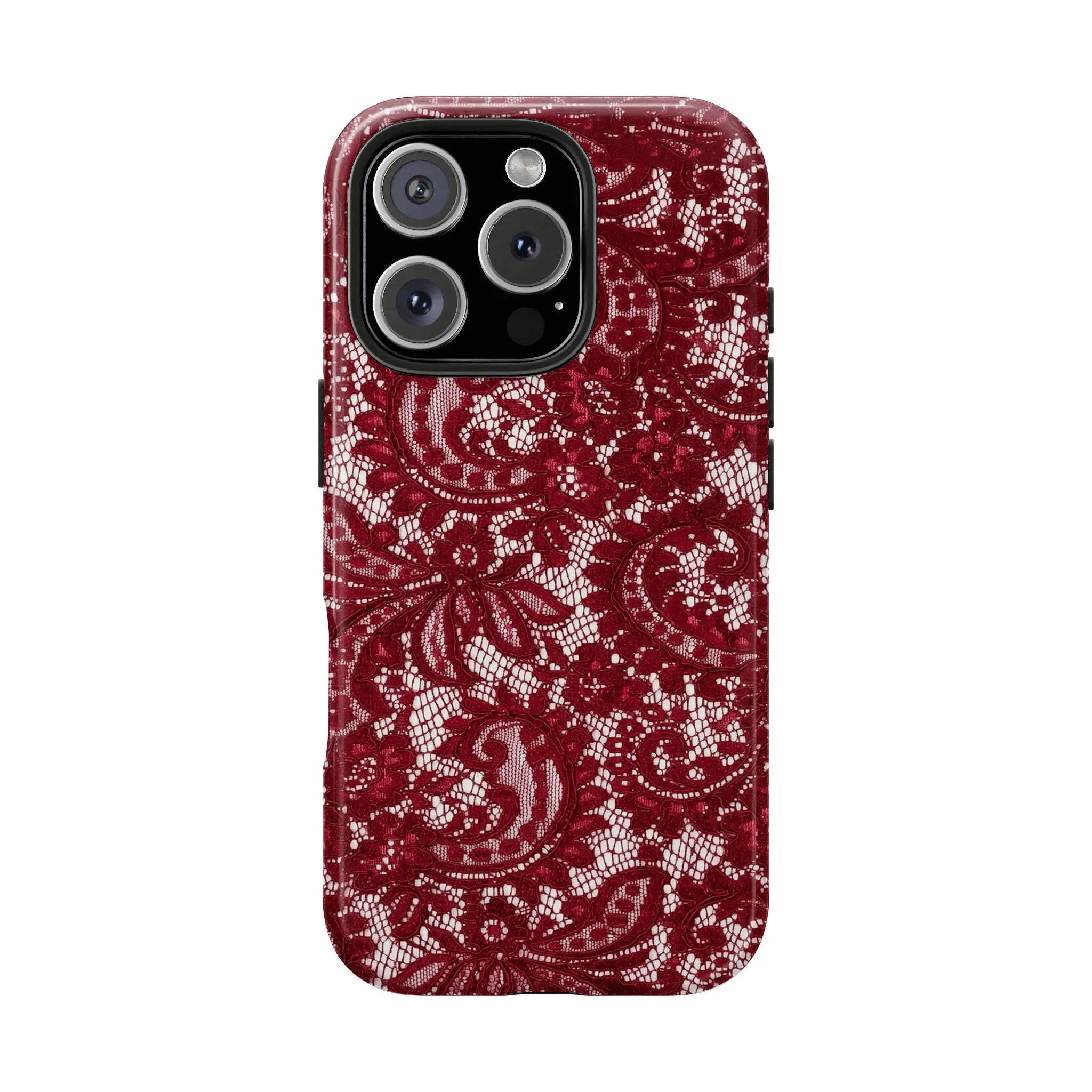 Elegant Black Lace Vintage Pattern Phone Case for iPhone 17 Pro Max, 16, 15, 14, 13, 12, 11 Pro Max Plus and Samsung Galaxy S24, S23, S22, S21, S20 – Stylish Dual Layer Design, Perfect Gift for Any Smartphone User