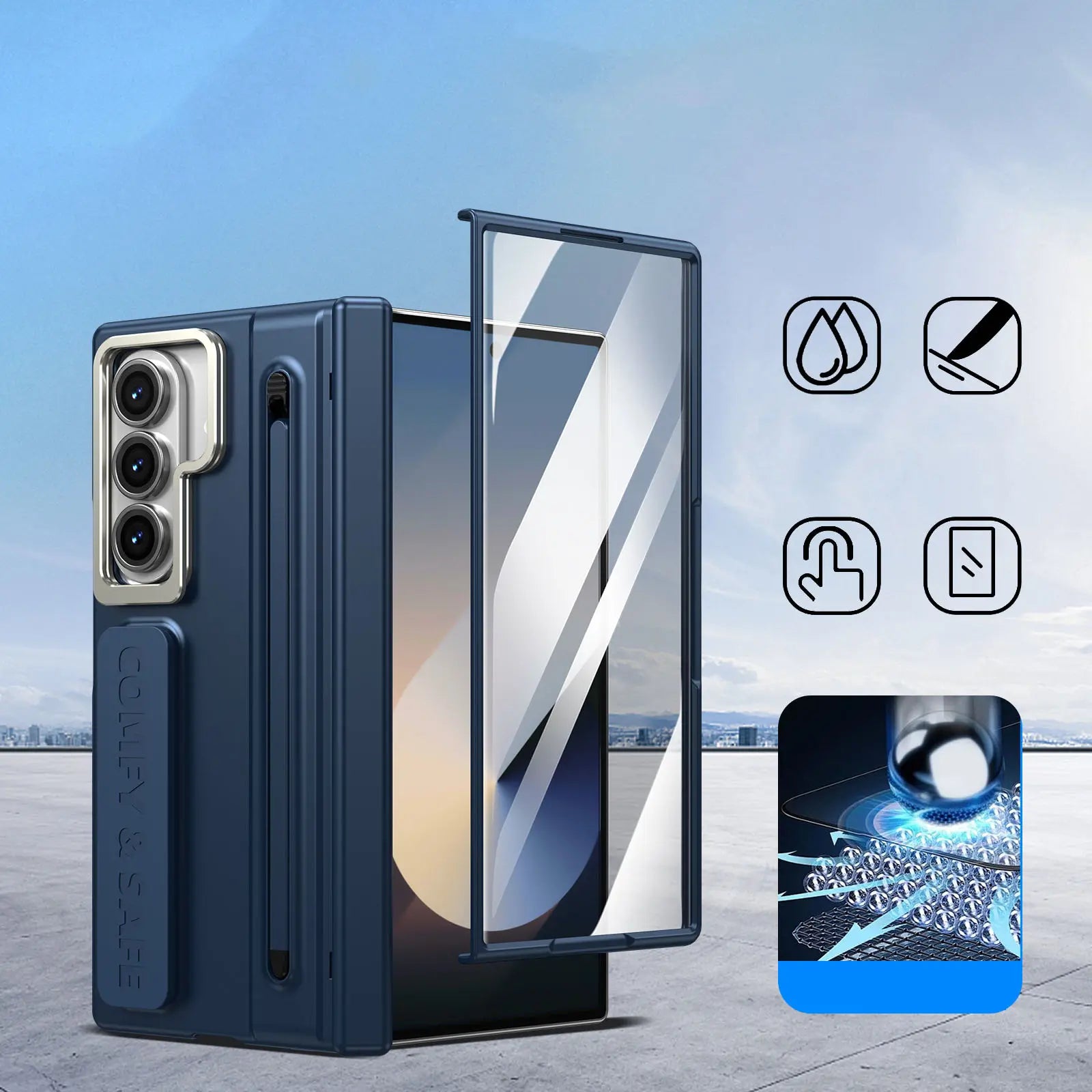 Premium Foldable Phone Case with Integrated Stand and Pen Holder