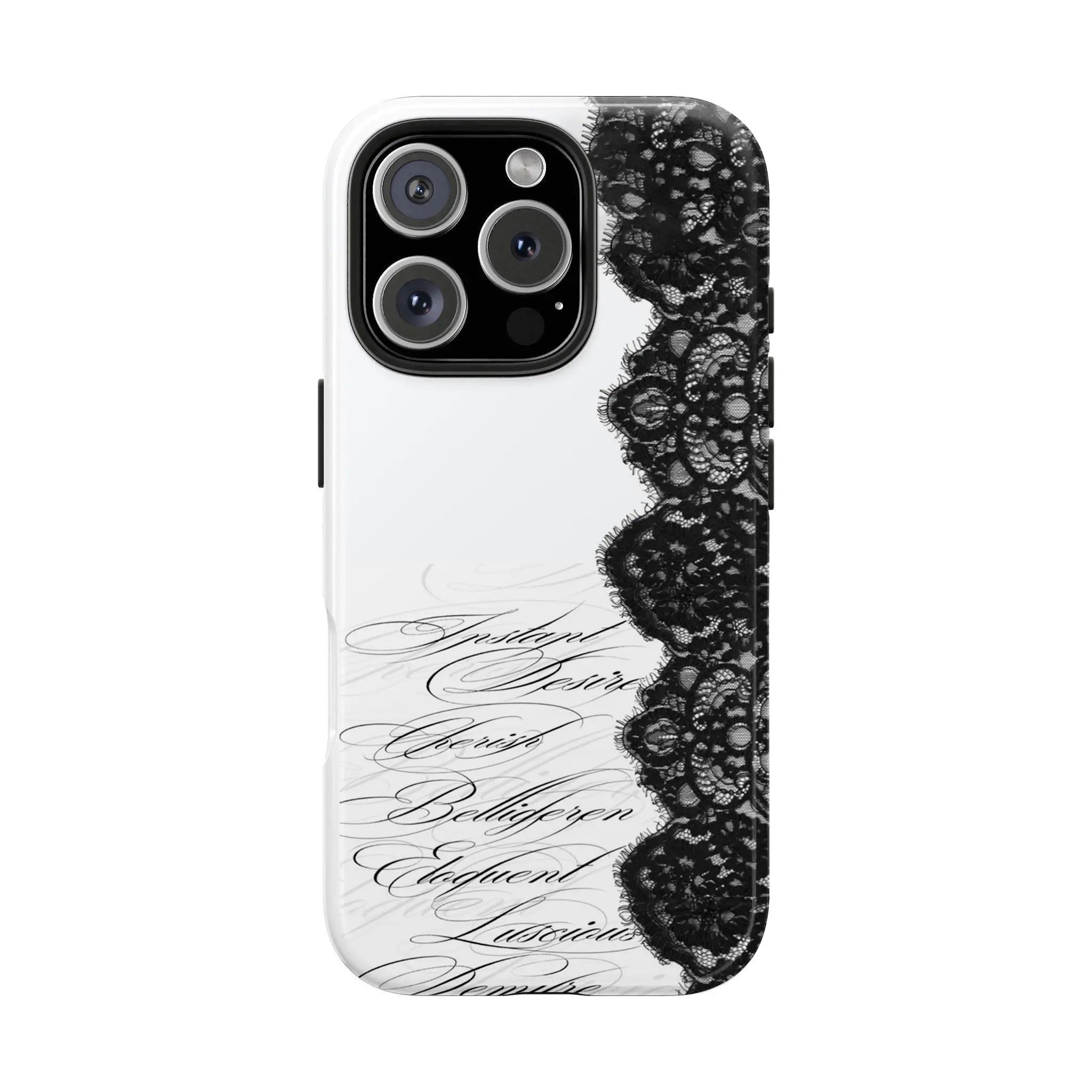 Elegant Black Lace Vintage Pattern Phone Case for iPhone 17 Pro Max, 16, 15, 14, 13, 12, 11 Pro Max Plus and Samsung Galaxy S24, S23, S22, S21, S20 – Stylish Dual Layer Design, Perfect Gift for Any Smartphone User